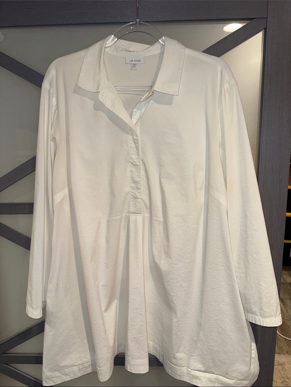 J.Jill White Shirt Collection 2X White Popover Tunic Blouse Plus Size